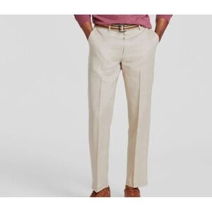 Nautica Men's Modern-Fit Pants 100%Linen Size 38W 30L Tan F03416